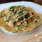 Recipe: Salmon Tacos with Avocado Creme